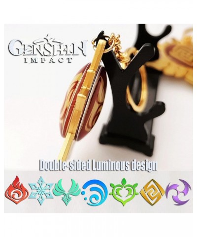 Genshin Impact Vision Keychain God's Eye Inazuma Luminous Keyring Style-8 $7.64 Necklaces