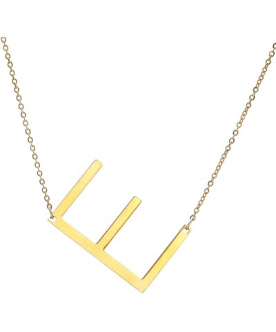 Necklaces A-Z Gold Plated Stainless Steel Large Initial Letter Pendant Necklace Jewelry Necklace Golden F $2.93 Necklaces