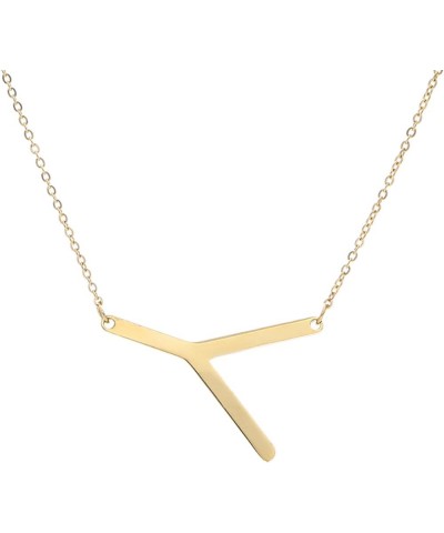 Necklaces A-Z Gold Plated Stainless Steel Large Initial Letter Pendant Necklace Jewelry Necklace Golden F $2.93 Necklaces