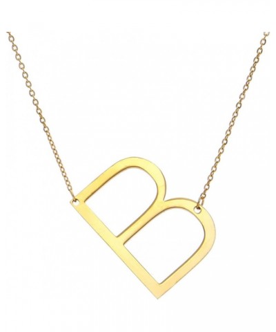 Necklaces A-Z Gold Plated Stainless Steel Large Initial Letter Pendant Necklace Jewelry Necklace Golden F $2.93 Necklaces