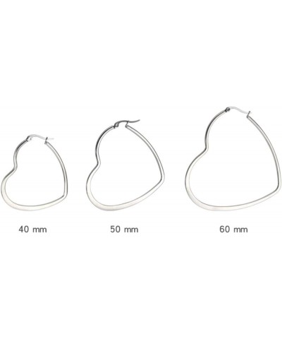 Titanium Steel Hoop Earring Set for Women, Girls, Multiple Styles, Color and Sizes Flat Heart-30mm $12.31 Earrings