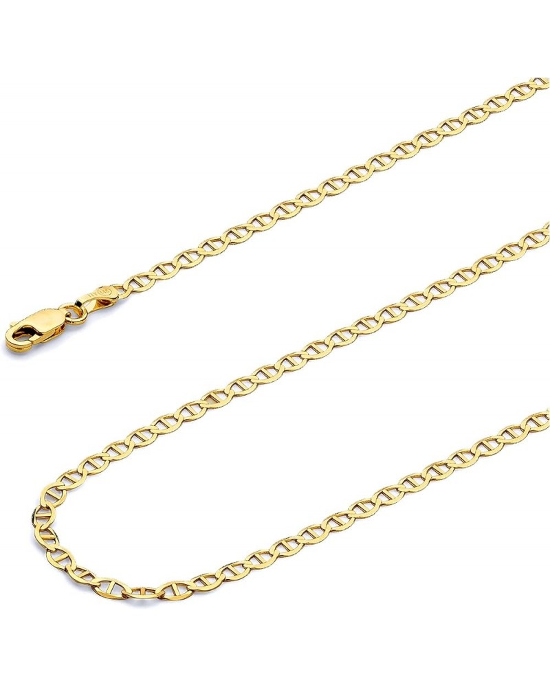 14K Hollow Gold Mariner Chains (Select Options) 16 Inches Yellow Gold $339.84 Necklaces