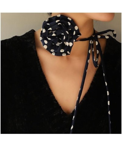 2024 New Choker Necklace Women Chiffon Polka Dot Rose Style Neckchain Long Rope Choker Bow Necklace Fashion Chokers 13 $8.83 ...