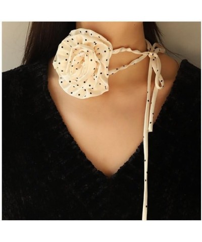 2024 New Choker Necklace Women Chiffon Polka Dot Rose Style Neckchain Long Rope Choker Bow Necklace Fashion Chokers 13 $8.83 ...