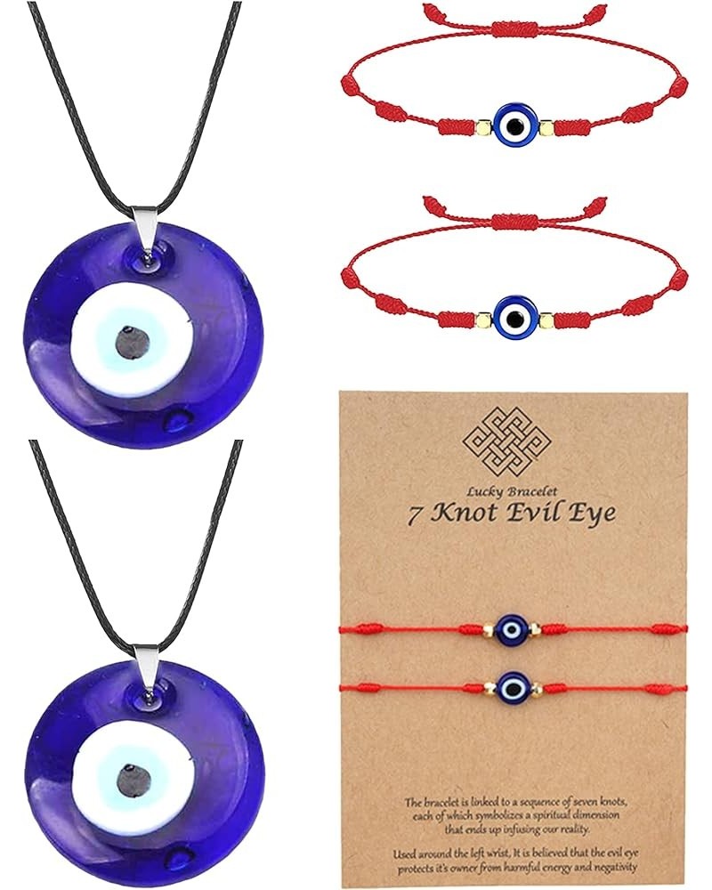 Evil Eye Necklace Necklace for Men Mens Necklace Evil Eye Jewelry Blue Turkish Glass Leather Rope Pink Evil Eye Necklace for ...