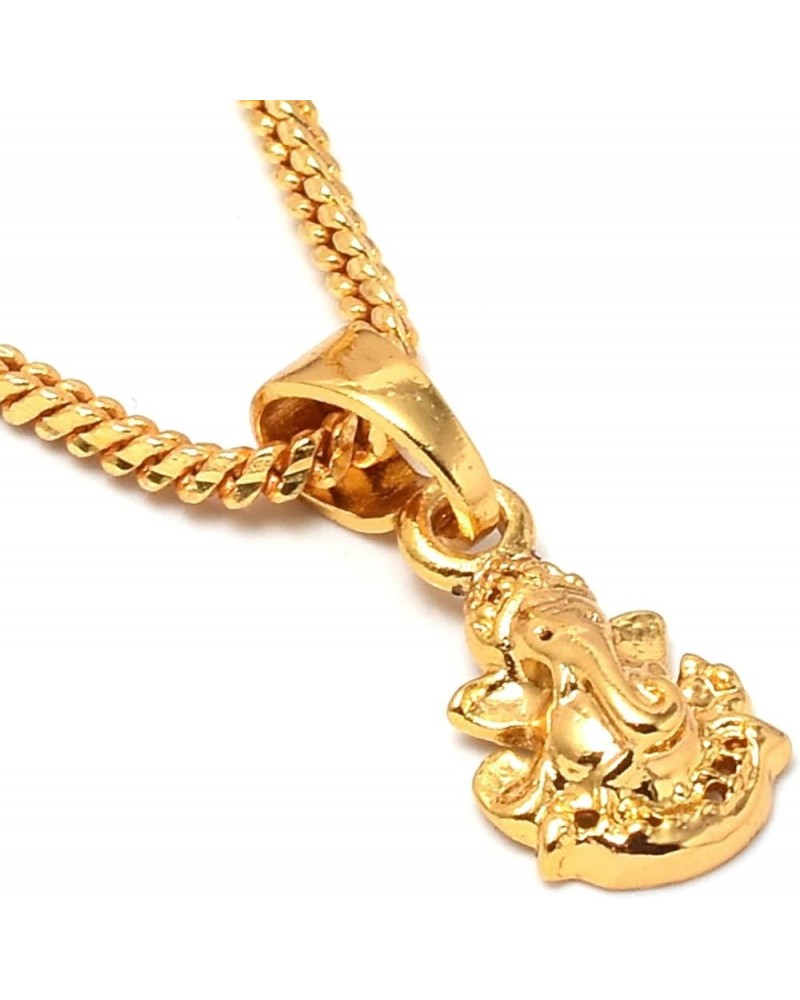 JewarHaat Indian Gold Plated Pendant Locket With Gold Plated Chain Daily Use Fashion Jewelry for Men, Women, Boys Girls Ganes...