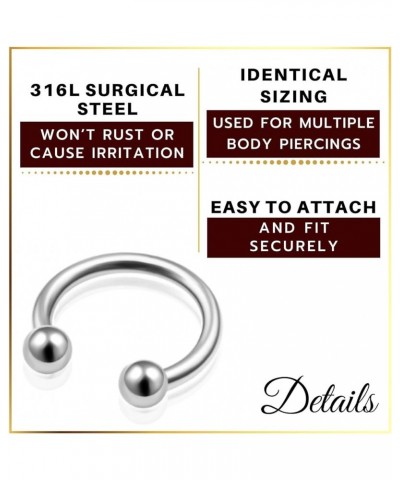 4Pcs Steel Anodized 20g-14g horseshoe earring curved barbell Piercing Jewelry Septum Nose Lip Rook Eyebrow Ball More Choices ...