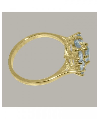 Solid 14k Yellow Gold Natural Aquamarine Womens Cluster Ring - Sizes 4 to 12 Available $186.48 Rings