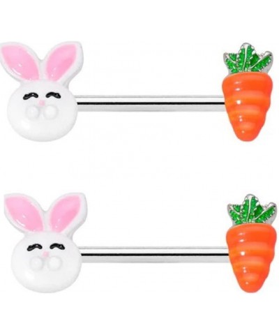 Nipple rings 316L Stainless Steel Shield Bar Easter Bunny and Carrot $9.17 Body Jewelry