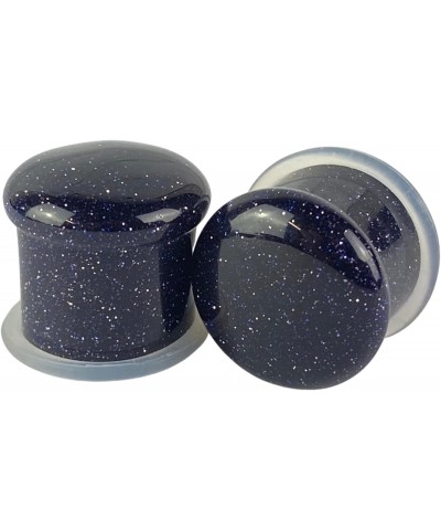 Pair of Blue Sand Stone Single Flare Plugs (STN-738) $9.98 Body Jewelry