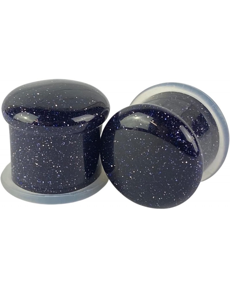 Pair of Blue Sand Stone Single Flare Plugs (STN-738) $9.98 Body Jewelry