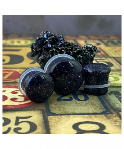 Pair of Blue Sand Stone Single Flare Plugs (STN-738) $9.98 Body Jewelry