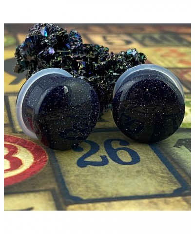 Pair of Blue Sand Stone Single Flare Plugs (STN-738) $9.98 Body Jewelry