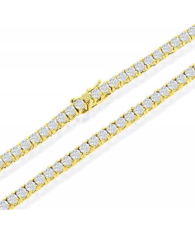 New Womens Magnificent 4mm Round Cubic Zirconia Tennis Necklace Yellow Gold $20.71 Necklaces