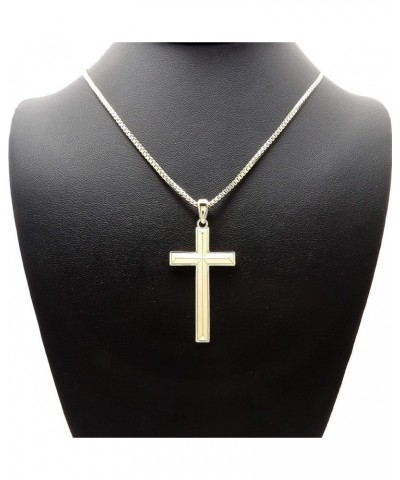 Hip Hop Fashion Polished Cross Pendant Box, Cuban, Rope Chain Necklace Gold / Box Chain 24.0 Inches $10.81 Necklaces