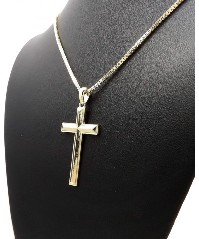 Hip Hop Fashion Polished Cross Pendant Box, Cuban, Rope Chain Necklace Gold / Box Chain 24.0 Inches $10.81 Necklaces