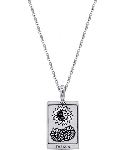 14K Gold Plated Sterling Silver 12 Tarot Card Pendant Necklace for Woman, 16" + 2" Extender The Sun $31.86 Necklaces