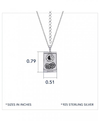 14K Gold Plated Sterling Silver 12 Tarot Card Pendant Necklace for Woman, 16" + 2" Extender The Sun $31.86 Necklaces