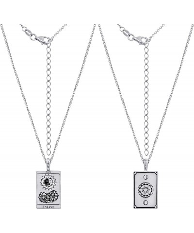 14K Gold Plated Sterling Silver 12 Tarot Card Pendant Necklace for Woman, 16" + 2" Extender The Sun $31.86 Necklaces