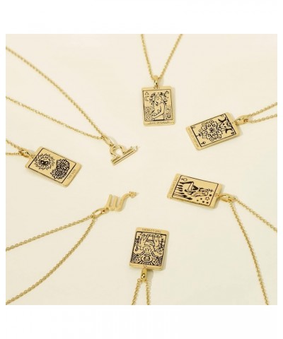 14K Gold Plated Sterling Silver 12 Tarot Card Pendant Necklace for Woman, 16" + 2" Extender The Sun $31.86 Necklaces