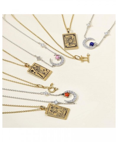 14K Gold Plated Sterling Silver 12 Tarot Card Pendant Necklace for Woman, 16" + 2" Extender The Sun $31.86 Necklaces