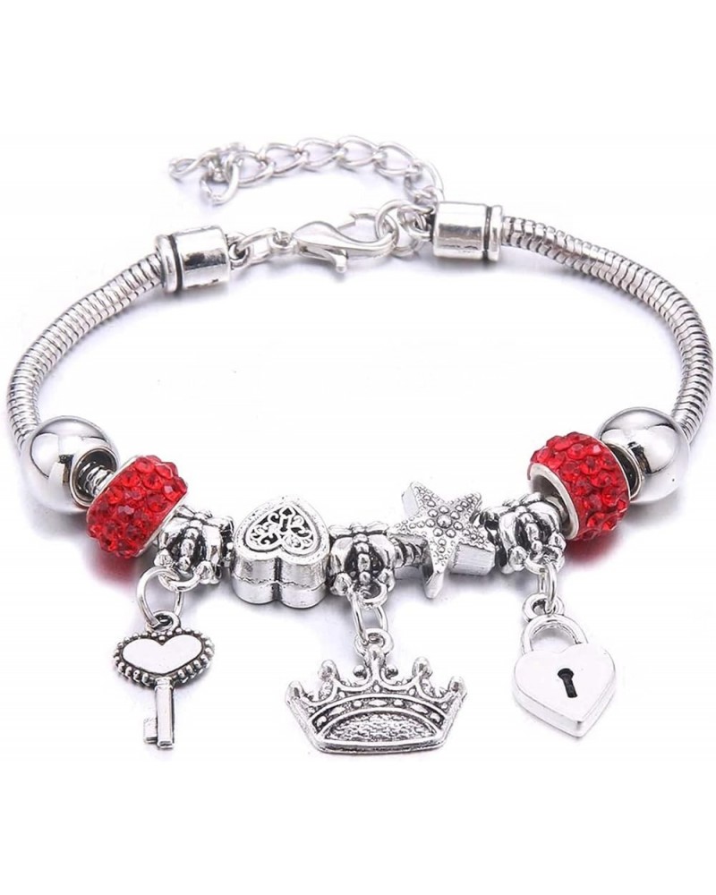 Crystal Charm Bracelets Beads Bracelet Women DIY BeadsBracelets Bangles Jewelry Gift (Metal Color : B3277-rosered) B3282-red ...