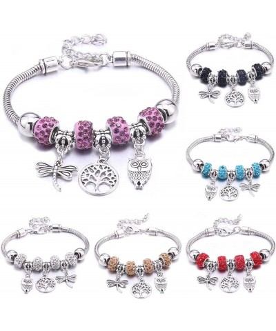 Crystal Charm Bracelets Beads Bracelet Women DIY BeadsBracelets Bangles Jewelry Gift (Metal Color : B3277-rosered) B3282-red ...