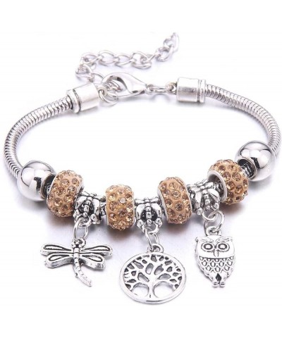 Crystal Charm Bracelets Beads Bracelet Women DIY BeadsBracelets Bangles Jewelry Gift (Metal Color : B3277-rosered) B3282-red ...