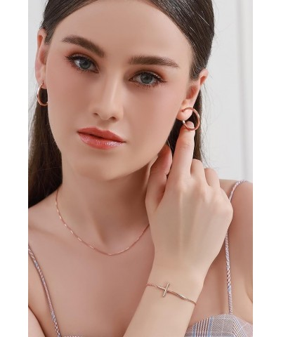 Sterling Silver Polished Finish Square-Tube Hoop Earrings 0.07" Wide 0.59"-1.77" Diameter Rose Gold 40.0 Millimeters $15.95 E...