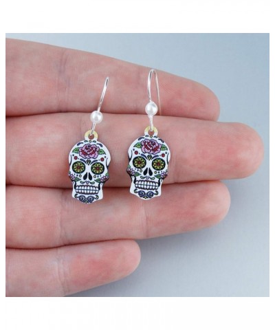 Miscellaneous Dangle Earrings, Sterling Silver Ear Wires Sugar Skull $30.09 Earrings