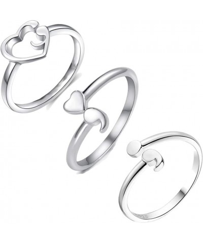 Promise Rings for Couples Matching Rings for Boyfriend and Girlfriend Valentine's Day Gifts for Couples 2024 3pcs heart rings...