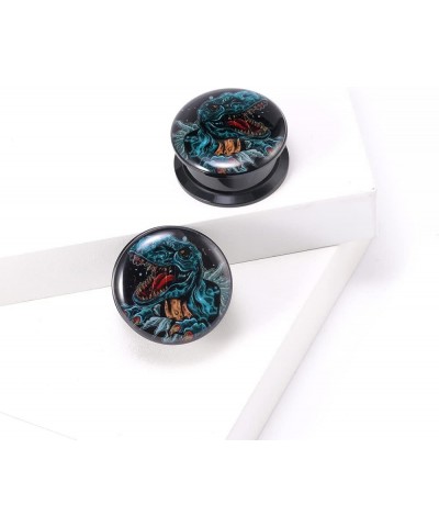 1 Pair Acrylic Solid Screw On Ear Plugs Tunnels Epoxy The Eye of Geometirc Flower Allergy Free 2g - 1 Inch Stretcher Art Colo...