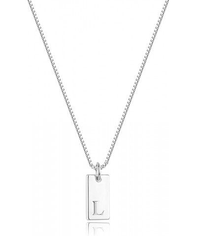 Initial Necklaces for Women, Dainty Silver Initial Necklace Personalized Silver Letter Necklace Tiny Silver Pendant Necklace ...