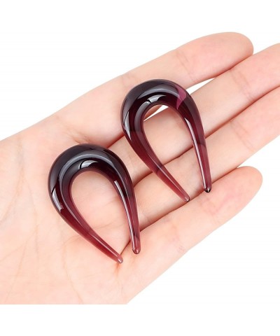 2pcs Glass Spiral Ear Plugs Tapers Plugs Twist Stretchers Earrings Piercing Gauges 4g-00g U Shape Purple $9.00 Body Jewelry