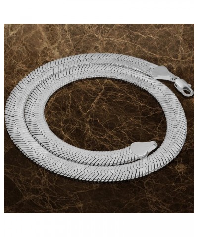 11mm Flexible Herringbone Chain Necklace 24k Real Gold Plated 20 inches White Gold $51.28 Necklaces