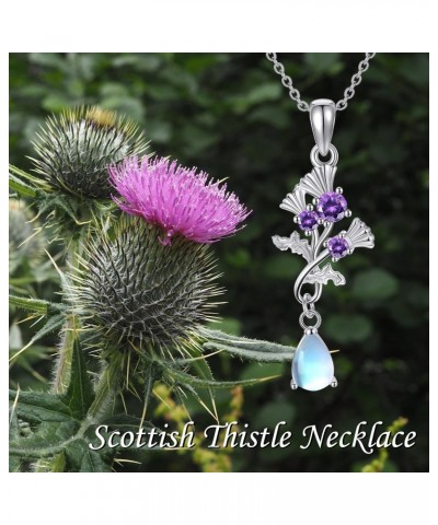 Scottish Thistle Necklace Sterling Silver Scottish Thistle Pendant Necklace Scottland Jewelry Gifts for Women $16.32 Necklaces