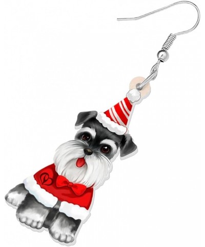 Acrylic Schnauzer Dog Earrings Sweet Pets Dangle Drop Jewelry for Women Ladies Girls Lovers Fancy Gifts Christmas Hat $8.00 E...