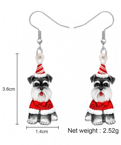 Acrylic Schnauzer Dog Earrings Sweet Pets Dangle Drop Jewelry for Women Ladies Girls Lovers Fancy Gifts Christmas Hat $8.00 E...