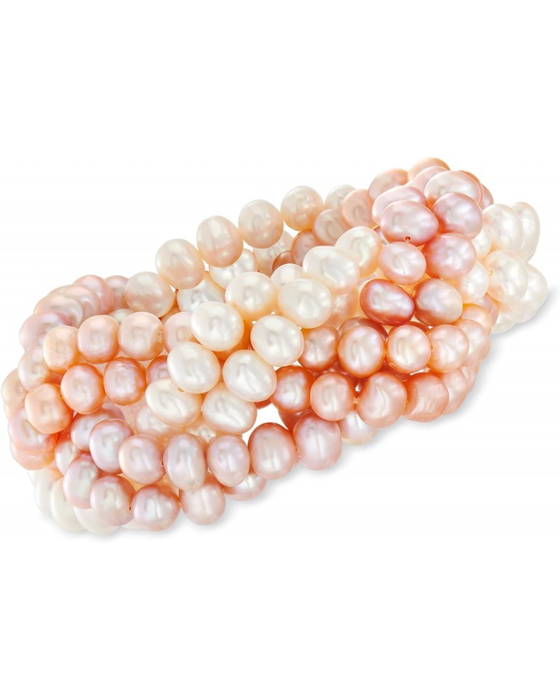 6-7mm Multicolored Cultured Pearl Braided Stretch Bracelet. 7 inches $43.68 Bracelets