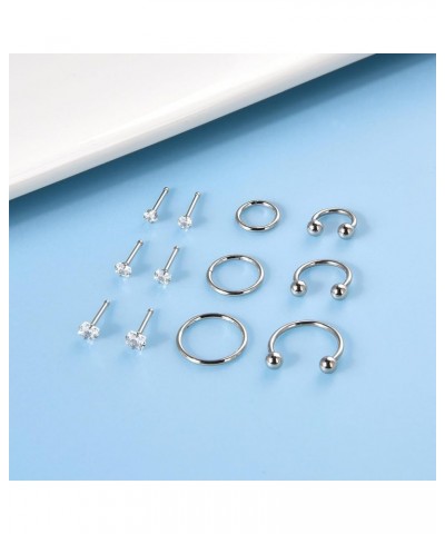 Opal Nose Stud 20 Gauge 6mm Surgical Steel Cute 20g Nose Ring Piercing Studs Set For Women Men Mixed Styles Set B $9.71 Body ...