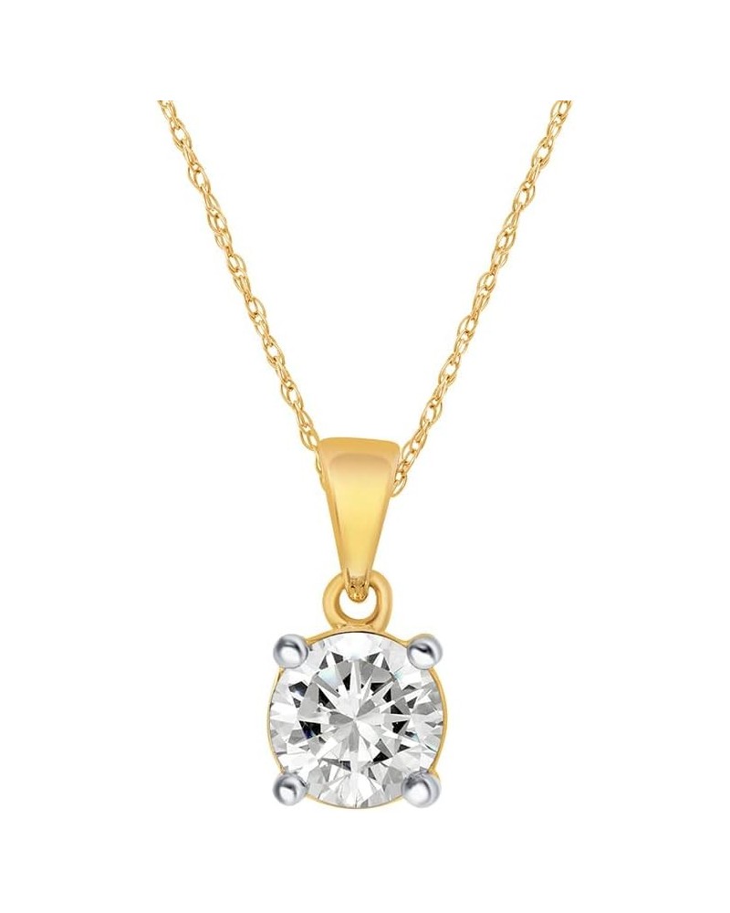 Certified Lab Grown Diamond Necklaces For Women | 1/4-1 Carat Solid 14k Gold Diamond Necklace Accompanied By Adjustable Real ...