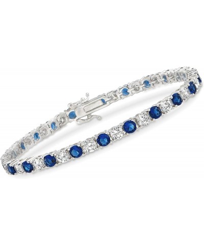 4.35 ct. t.w. Simulated Gemstone and 4.35 ct. t.w. CZ Tennis Bracelet in Sterling Silver Simulated Sapphire 8.5 Inches $39.52...