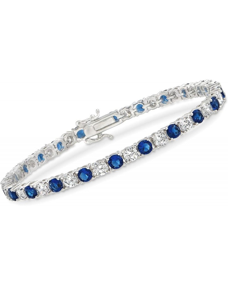 4.35 ct. t.w. Simulated Gemstone and 4.35 ct. t.w. CZ Tennis Bracelet in Sterling Silver Simulated Sapphire 8.5 Inches $39.52...