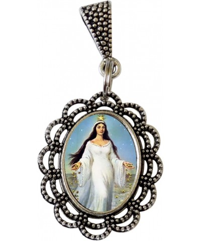 Santeria Collection Yemaya Olocum Yemanyá Lemanjá Yeya Reina del Mar Medalla con Argolla Enchape de Plata $20.64 Pendants