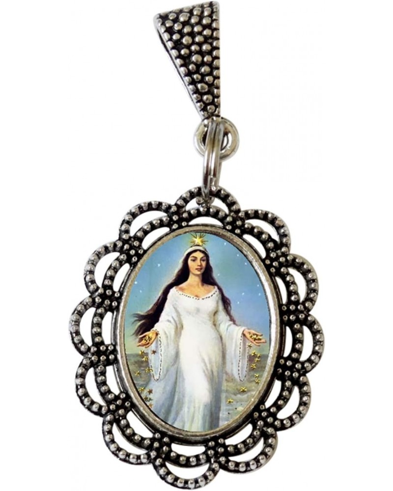 Santeria Collection Yemaya Olocum Yemanyá Lemanjá Yeya Reina del Mar Medalla con Argolla Enchape de Plata $20.64 Pendants