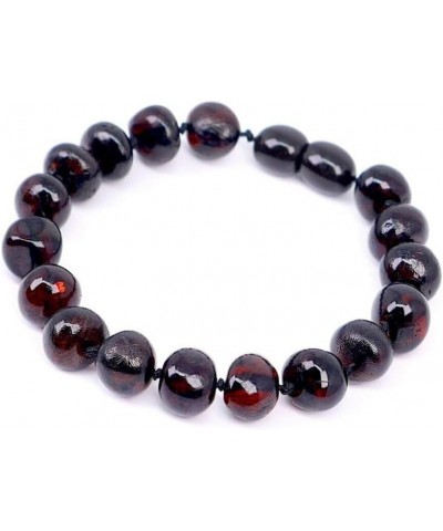 Baltic Amber Bracelet (Unisex) - Genuine Baltic Amber Beads (5.5 in.) Black $7.79 Anklets