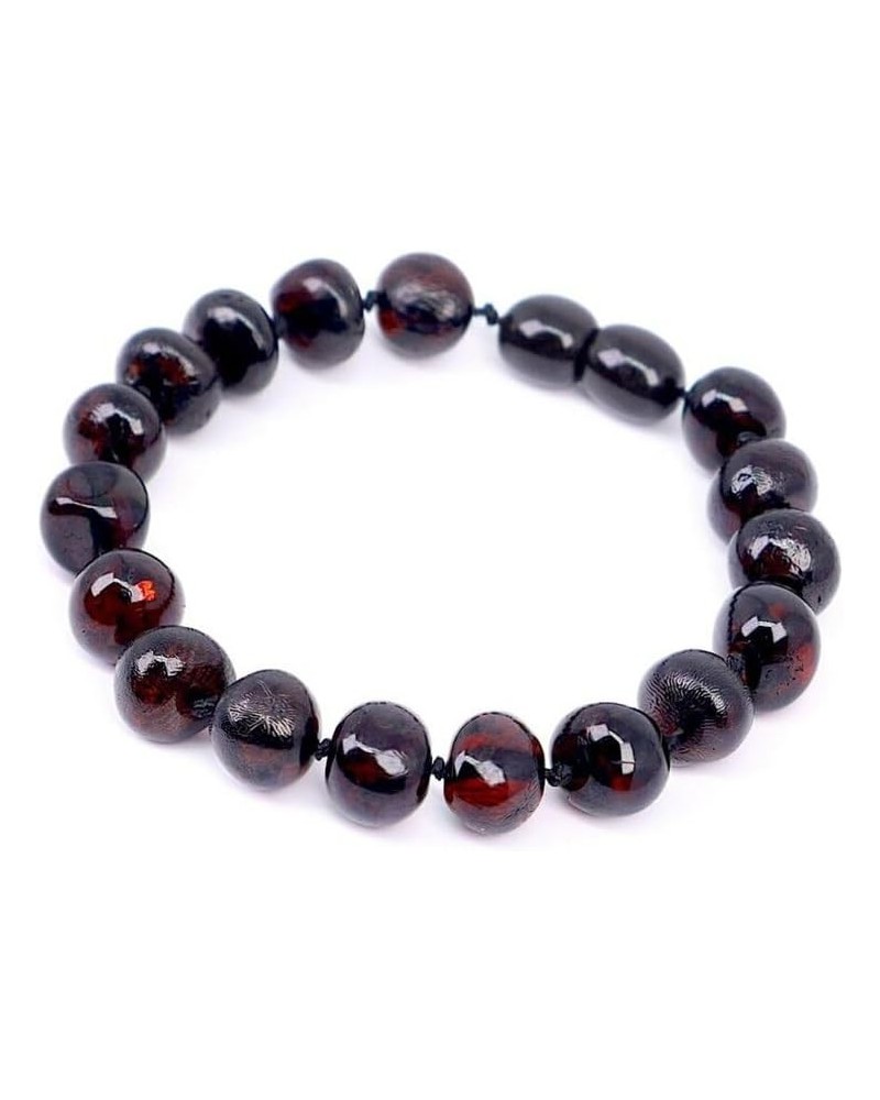 Baltic Amber Bracelet (Unisex) - Genuine Baltic Amber Beads (5.5 in.) Black $7.79 Anklets