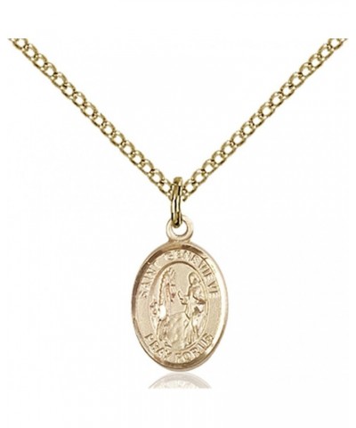 14KT Gold Filled Catholic Patron Saint Petite Charm Medal, 1/2 Inch Saint Genevieve $42.50 Pendants