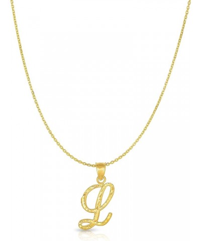 10K Yellow Gold Charm Pendant Letter A-Z Personalized Alphabet Initial Name with optional 18 Inch Necklace L $50.66 Necklaces