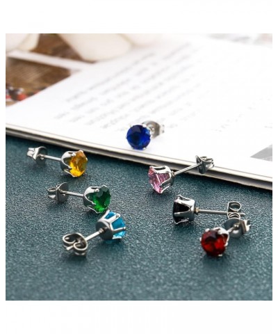 12 Pairs Stainless Steel Stud Earrings for Men Hypoallergenic Earrings Inlaid Cubic Zirconia Men Earrings Hoop Earrings Stud ...